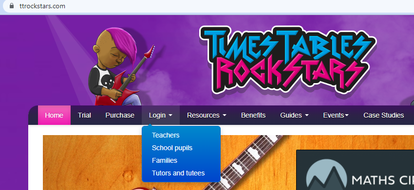 Click on the Student login